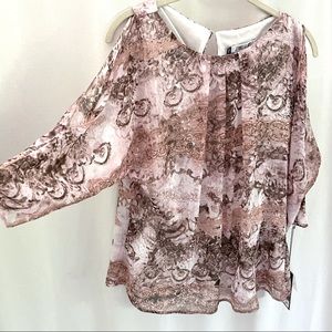 NEW Jennifer Lopez Cold Shoulder Blouse Top